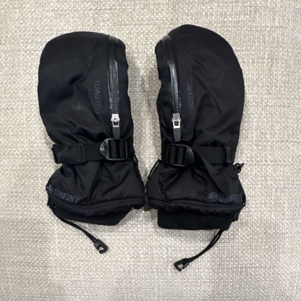 Swany Toaster Men's M Black Insulated Zippered Winter Sports Mittens TS-16